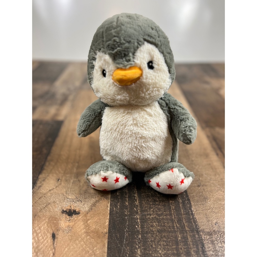 Cloud‎ B Dreamy Huggin Penguin Plush Grey White Stuffed Animal Red Stars Feet